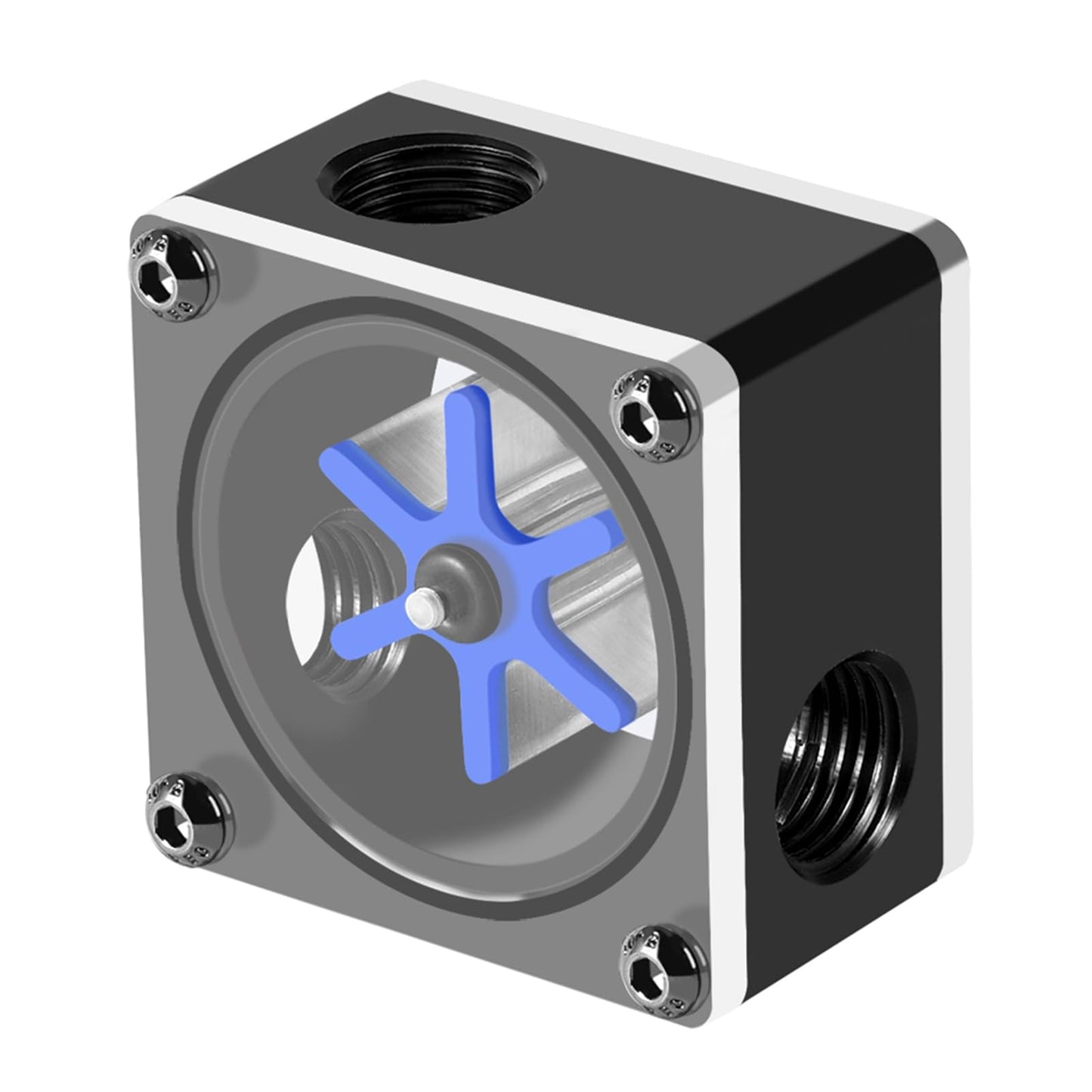 Lazmin 3 Way Water Cooling Indicator, Water Sensor 6 Impeller 3 Ways Meter for PC Water Cooling System