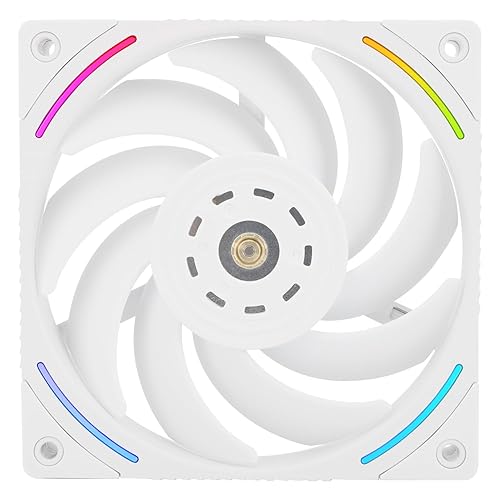 Thermalright TL-K12 White ARGB CPU Fan 120mm Case Cooler Fan, 4pin PWM Connector Silent Computer Fan with S-FDB Bearing and Double-Sided Rubber
