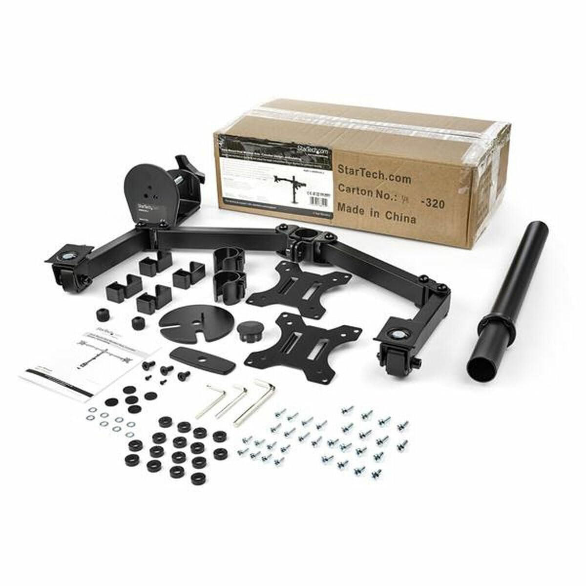 StarTech.com Desk Mount Dual Monitor Arm - Desk Clamp/Grommet VESA Monitor Mount for up to 32 inch Displays - Ergonomic Articulating Monitor Arm
