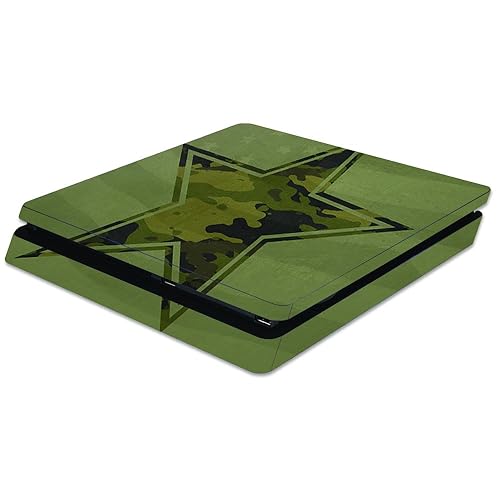 MightySkins Skin Compatible with Sony PS4 Slim Console - Army Star | Protective, Durable, and Unique Vinyl Decal wrap Cover | Easy to Apply, Remove