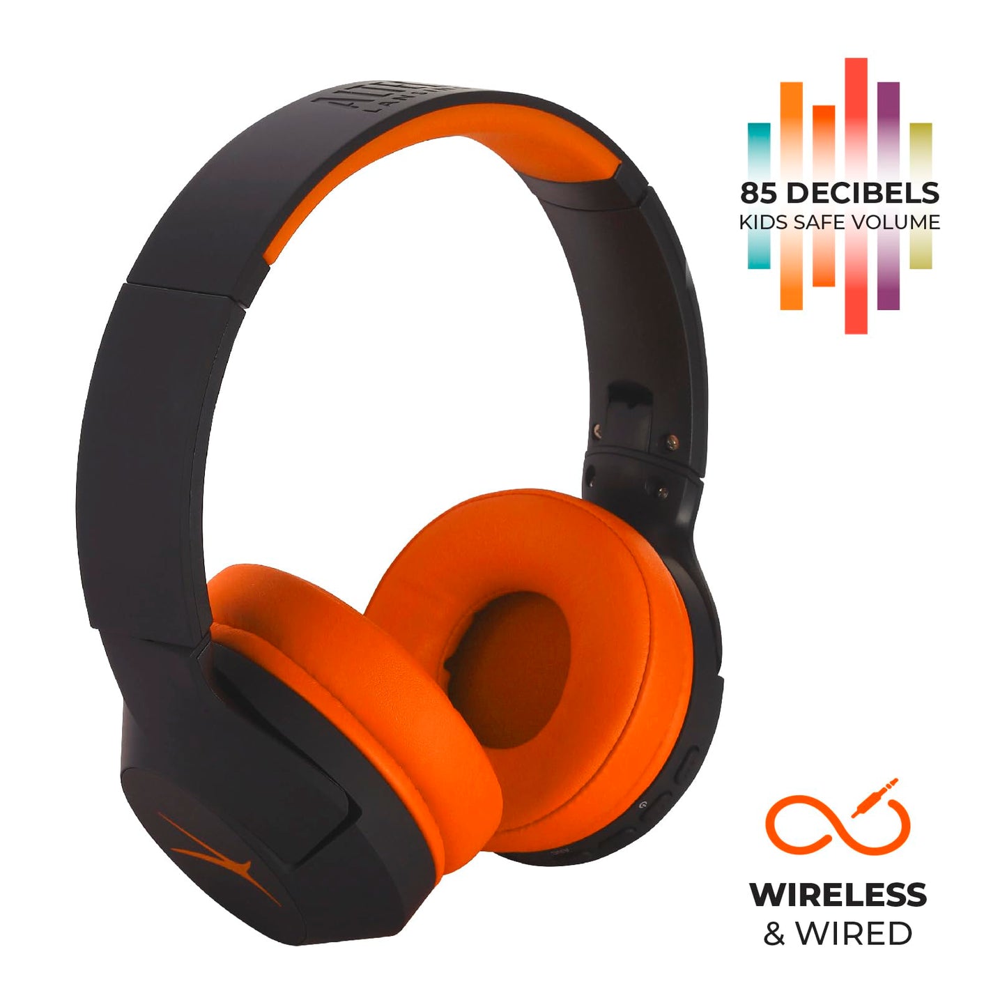 Altec Lansing Kid Safe Noise Cancelling Wireless Headphones 15H Battery, 85dB Volume Limit, Foldable Design Powerful Sound, Active Noise Cancellation