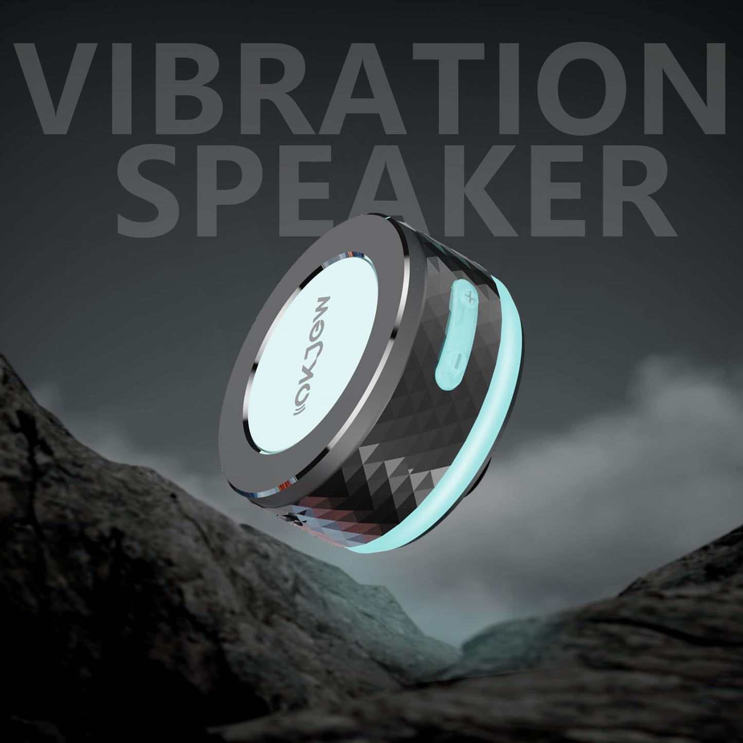 Okjew Bone Conduction Bluetooth Speaker with Colorful LED Breathing Lights, Portable Surface-Vibration Speaker, 360° Surround Sound for Home, Outdoor