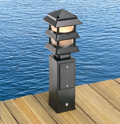 Arlington GPD9W Gard-N-Post Outdoor Deck-Mount Light Post for Outlets/Lamps, 9-Inch, White