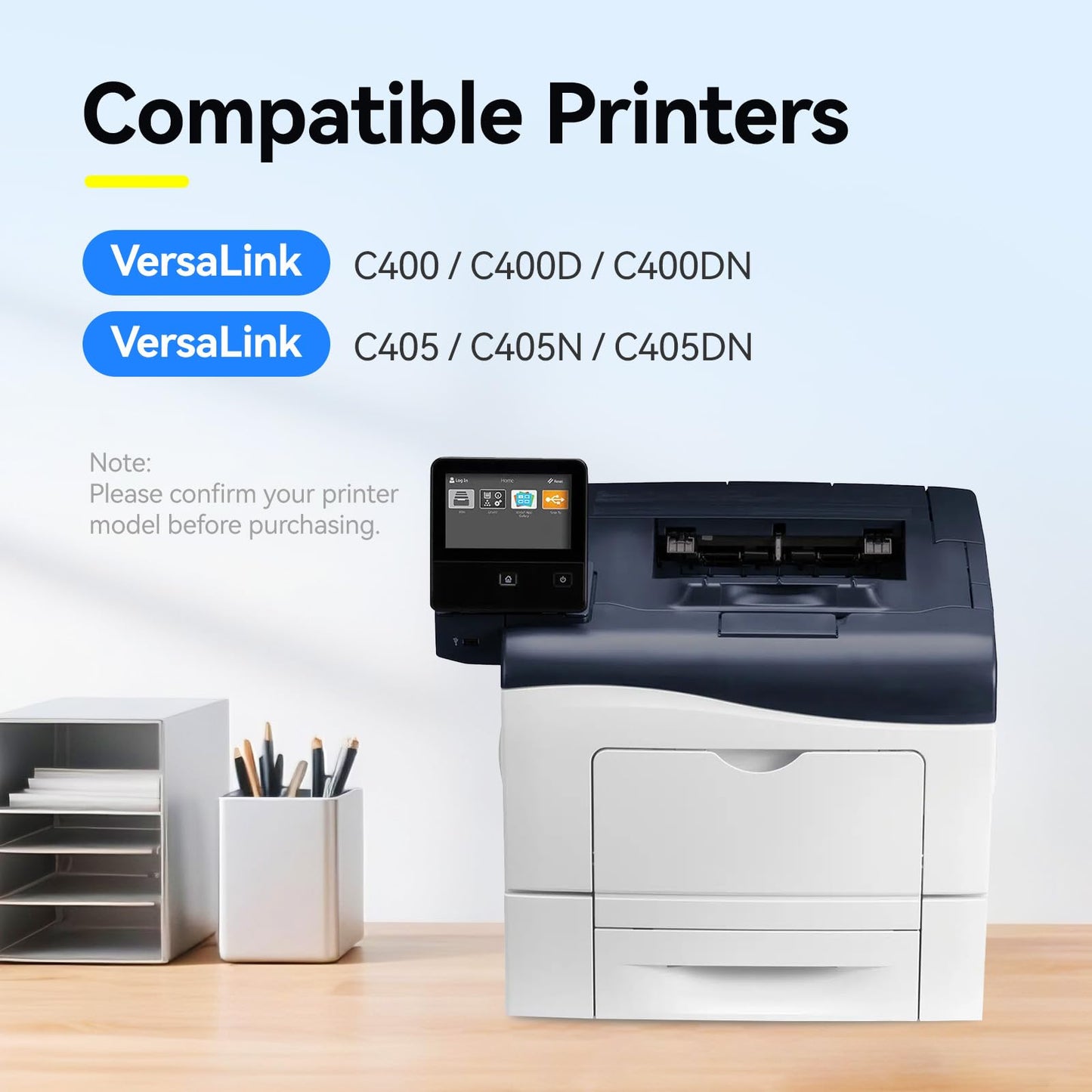 VersaLink C400 C405 Toner Cartridge High-Yield 4-Pack 106R03512 106R03513 106R03514 106R03515 Replacement for Xerox Versa Link C400 C405 C400D C400DN