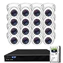GW Security 16 Channel 12MP NVR 4K 8MP Video & Audio Security Camera System with 16 UHD 4K 2160P Microphone PoE Outdoor/Indoor Security Turret