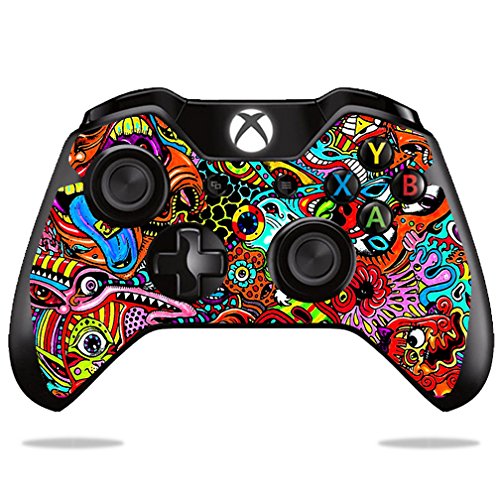 MightySkins Skin Compatible with Microsoft Xbox One or One S Controller - Acid Trippy | Protective, Durable, and Unique Vinyl wrap Cover | Easy