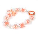 Likthesto Hands-Free Beaded Wrist Strap for Phone, Phone Charm Bracelet, Smartphone Lanyard with Bow, Detachable Cellphone Accessories (Orange)