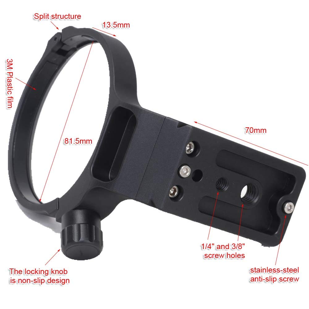 iShoot Metal Tripod Mount Ring Lens Collar Compatible with Canon RF 70-200mm f/2.8L is USM E(III), Lens Support Holder Bracket Bottom is Arca-Swiss