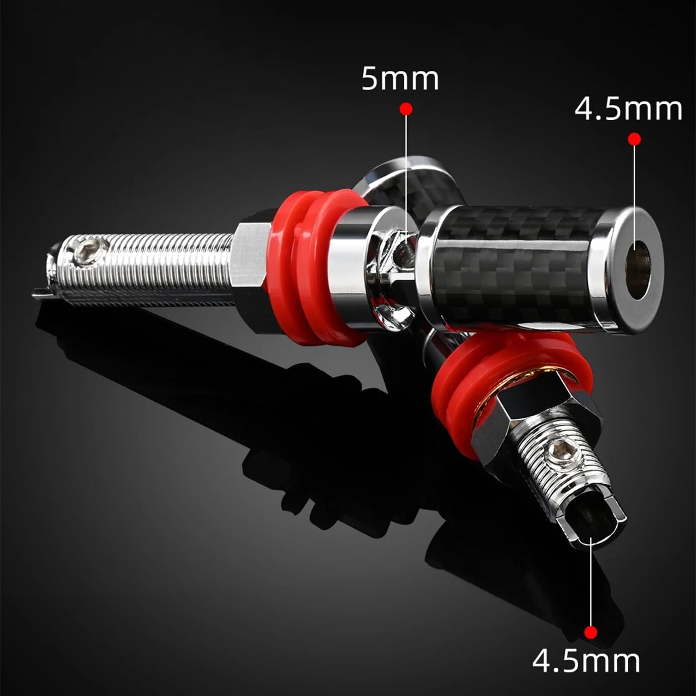 KUYIOHIFI HiFi Speaker Binding Post Rhodium-Plated Copper Hi-end Speaker Banana Plug Socket Terminals Screw Locking Audiophile Banana Jack Connectors