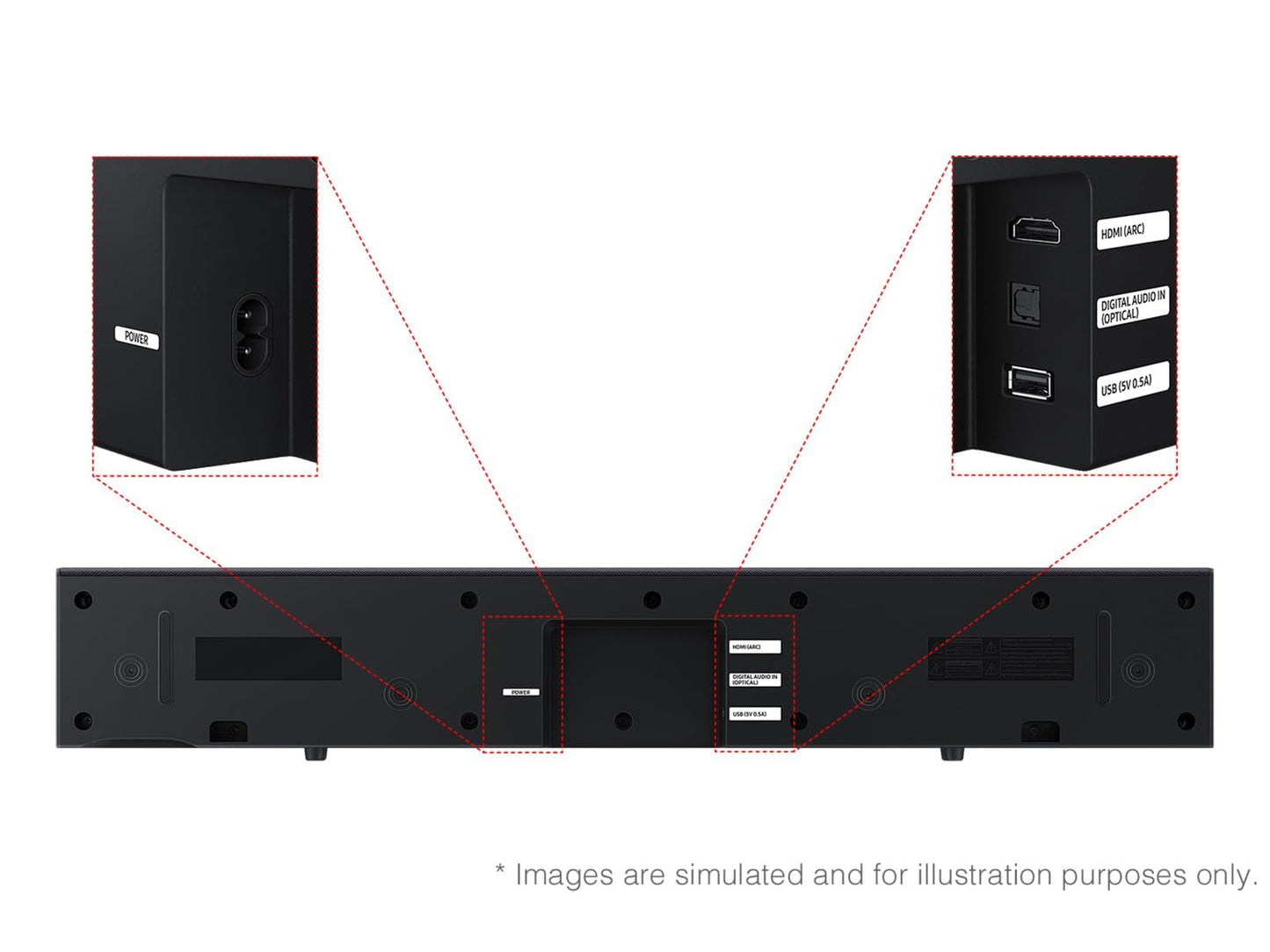 Samsung B-Series Soundbar HW B400F 2.0 ch Soundbar with Built in Subwoofer (2025 Model) One Remote Control, Surround Sound Expansion, Voice Enhance