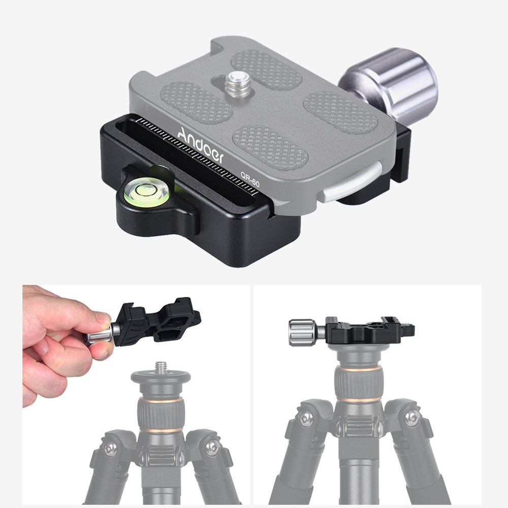 Andoer Quick Release Clamp for Arca Swiss for Manfrotto 200PL Tripod Ball Head Quick Release Plate