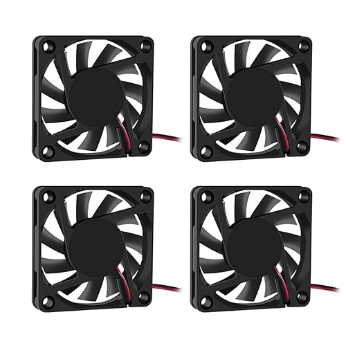 4PCS Dual Ball Bearings Fan 60x60x10mm DC 12V 6010 Brushless Cooling Fan, Replacement Ball Bearing 60mm 10mm Fan for Cooling DIY PC Computer Case Fan