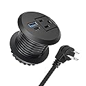 2 inch Desktop Power Grommet with 20W USB-C, Fast Charge Recessed Desk Outlet for Conference Countertop Cabinet Nightstand Furniture, 6.5FT Extension