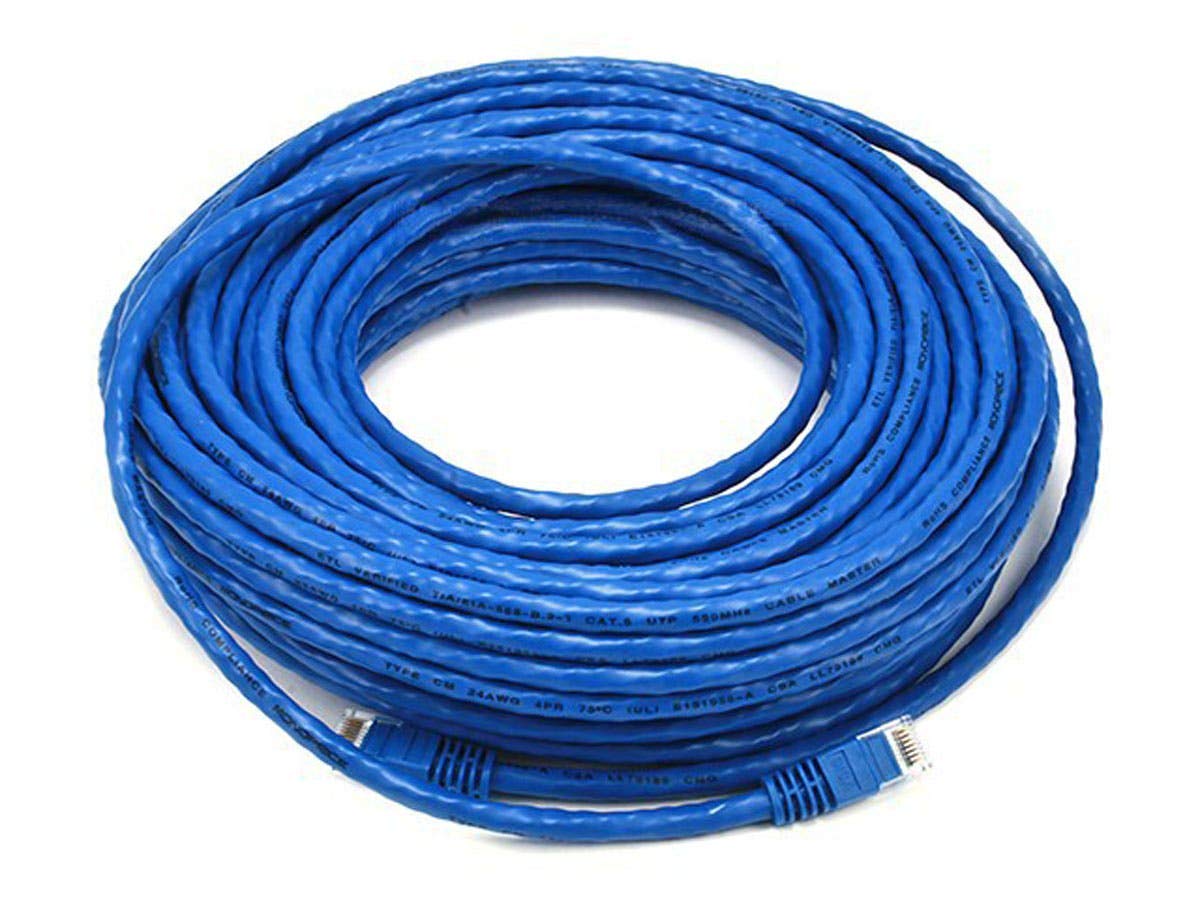 Patch Cord,Cat 6,Booted,Blue,75 ft.