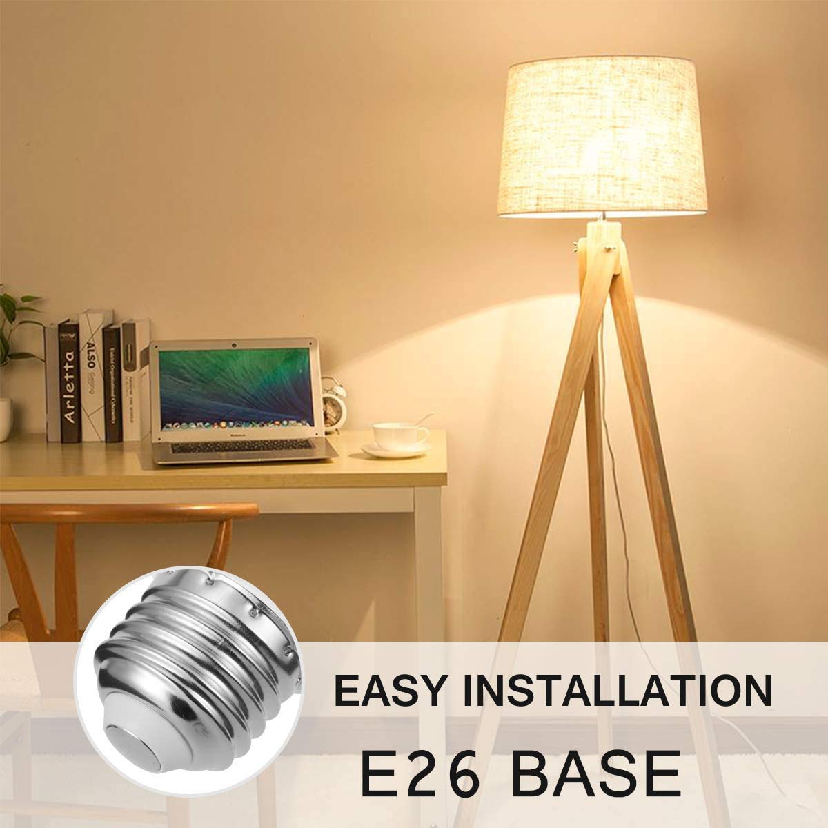 CtrlCV LED Light Bulbs, G125 Globe Bulb,10w Globe Light Bulb, Warm White Light 2700k LED Bulbs,Non-Dimmable,E26 Base Large Light Bulb,Milky White Led