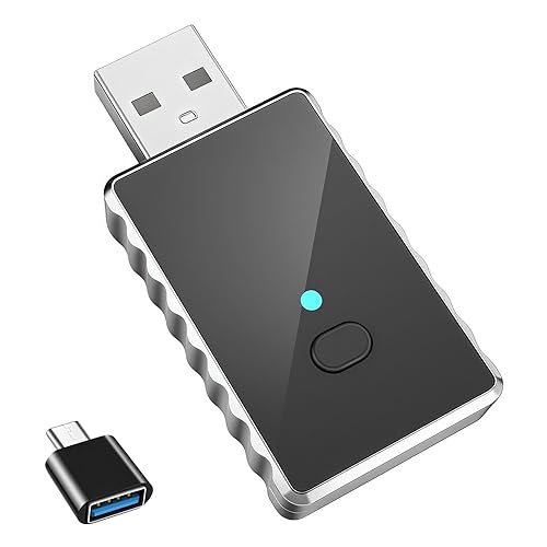 Wireless Carplay Adapter - Android Auto Wireless Adapter US, Conversion from Wired to Wireless with USB to USB C adapter, Plug and Play Bluetooth Car