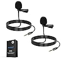 NEEWER 2 Pack Lavalier Lapel Microphone Compatible with DJI Wireless Mic Transmitters Rode Wireless GO II 2, Omnidirectional Condenser Wired Clip On