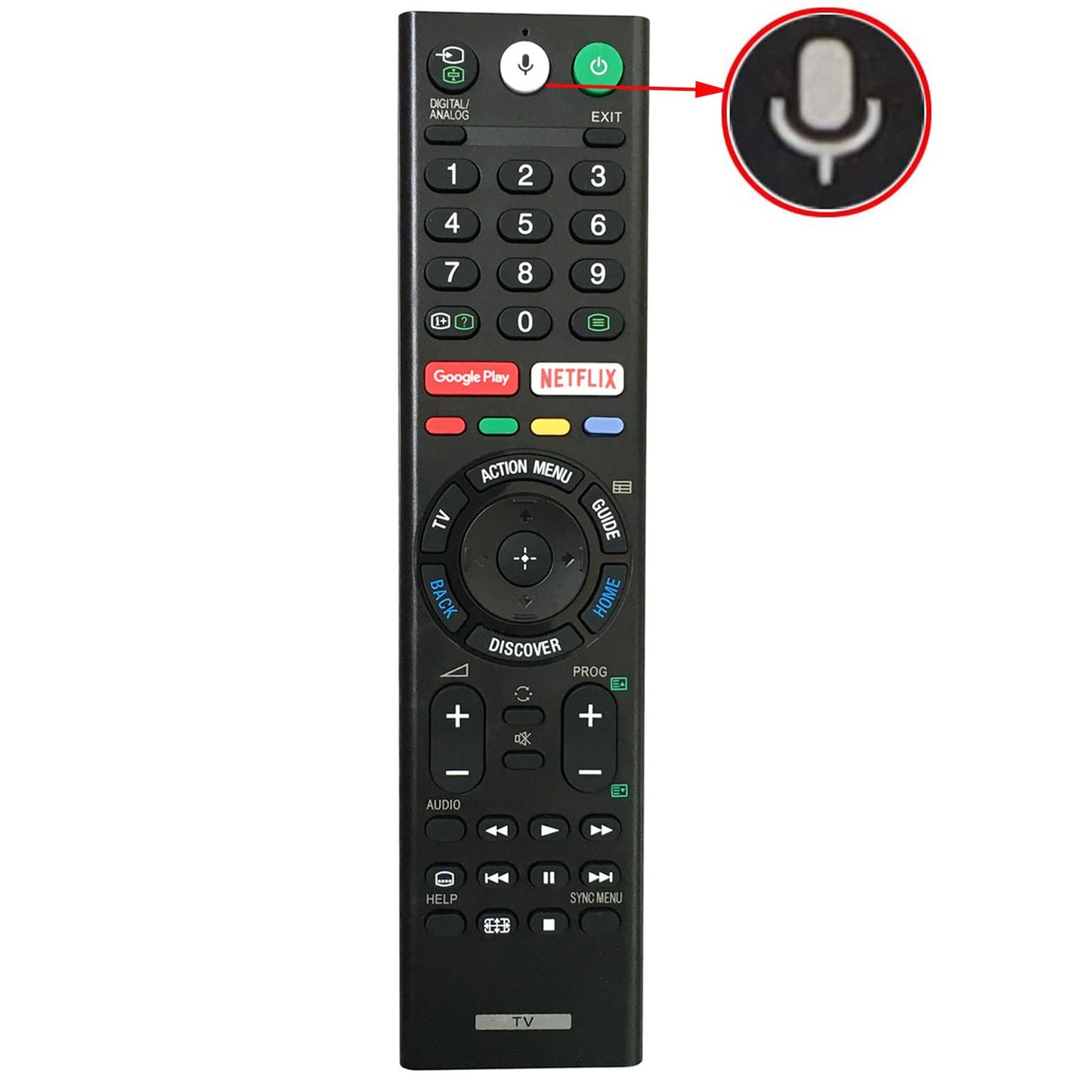 Voice Replacement Remote Control RMF-TX300P RMFTX3100P Compatible for Sony Android TV KD-43X8000E KD-43X7500E 149332112