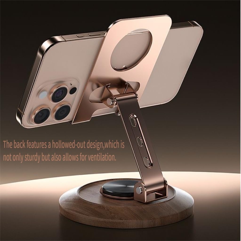 ZYEUNAGNB Adjustable Cell Phone Stand,360 Rotating Foldable Desktop Cellphone Stand with Anti-Slip Base Portable Phone Holder for iPhone 17 16 15 14