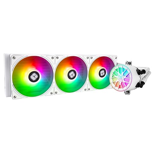 Thermalrlght Aqua Elite 360 V6 ARGB White AIO CPU Cooler, ARGB PWM Cooler Fans with 2000RPM, for Intel Lga1150/1151/1155/1156/1200/2011/1700/1851