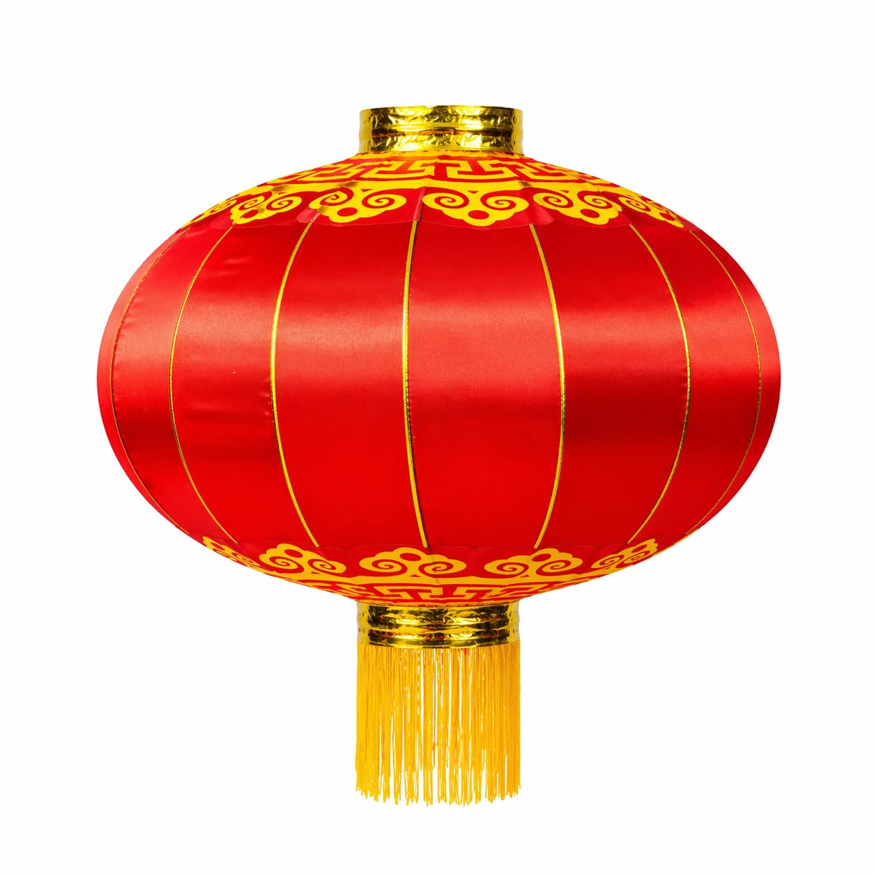 Large Chinese Lantern, Red Traditional Hanging Lamp Shade China New Year Spring Festival Decoration Cloth Lighting (16'')
