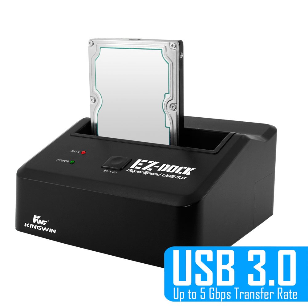 Kingwin USB 3.0 Hard Drive Docking Station for 2.5” & 3.5” SATA HDD/SSD, Hot Swap, Tool-Free, UASP Support, 5Gbps High-Speed Transfer, PC Laptop