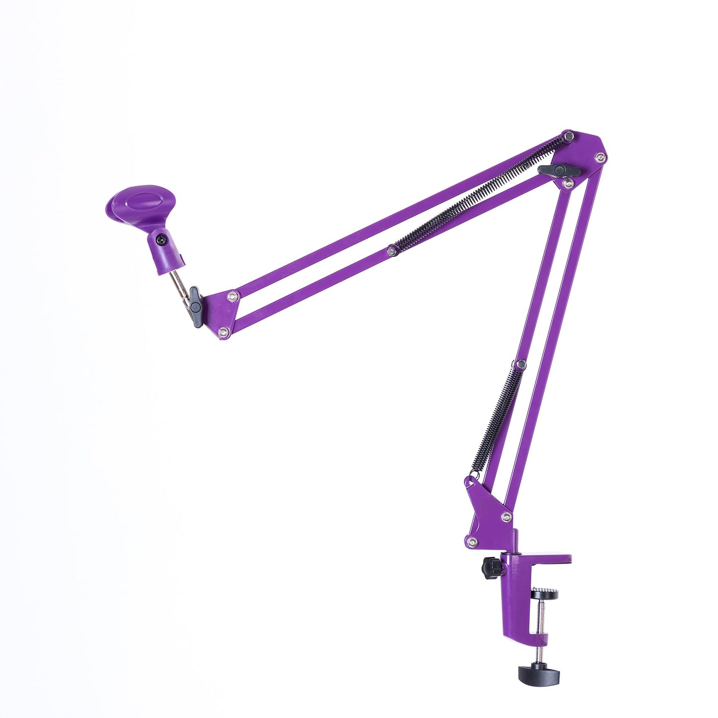 Rannsgeer Desktop Microphone Boom Arm - Heavy Duty Adjustable Metal Mic Stand (Purple)