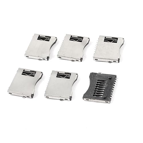 Uxcell a14061000ux0287 SMT SMD Cell Phone TF Micro SD Memory Card Slot Holder Sockets (Pack of 6)