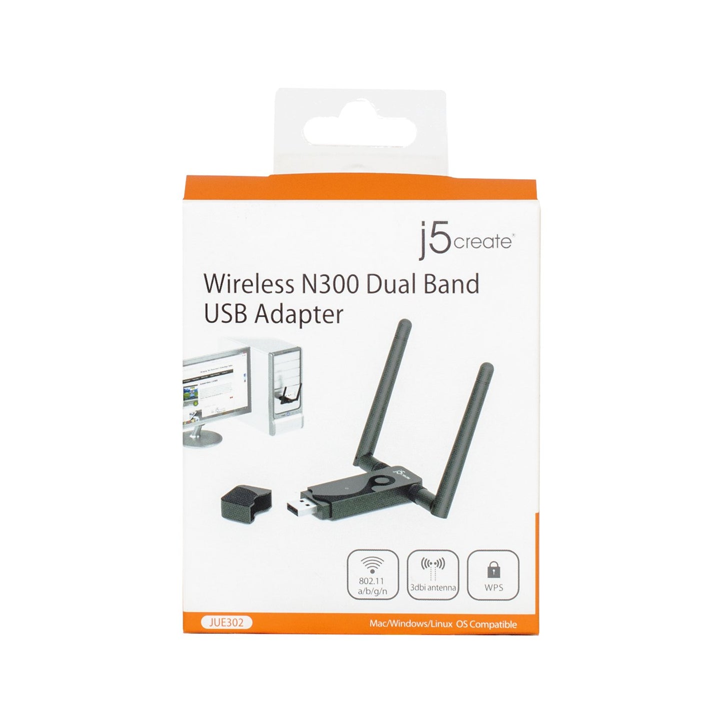 j5create Wireless N300 Dual Band USB Adapter JUE302