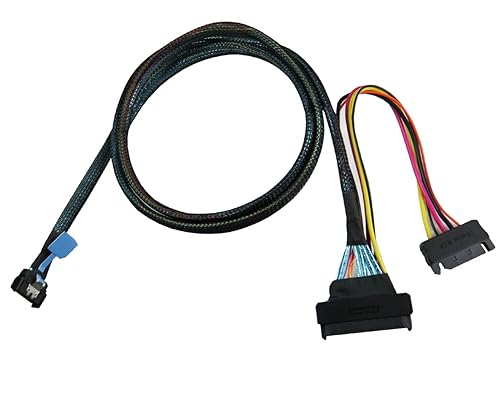 Micro SATA Cables|PCIe Gen4 Mini Cool Edge IO 38pin to U.2 (SFF-8639) Cable 100 CM