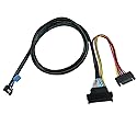 Micro SATA Cables|PCIe Gen4 Mini Cool Edge IO 38pin to U.2 (SFF-8639) Cable 100 CM
