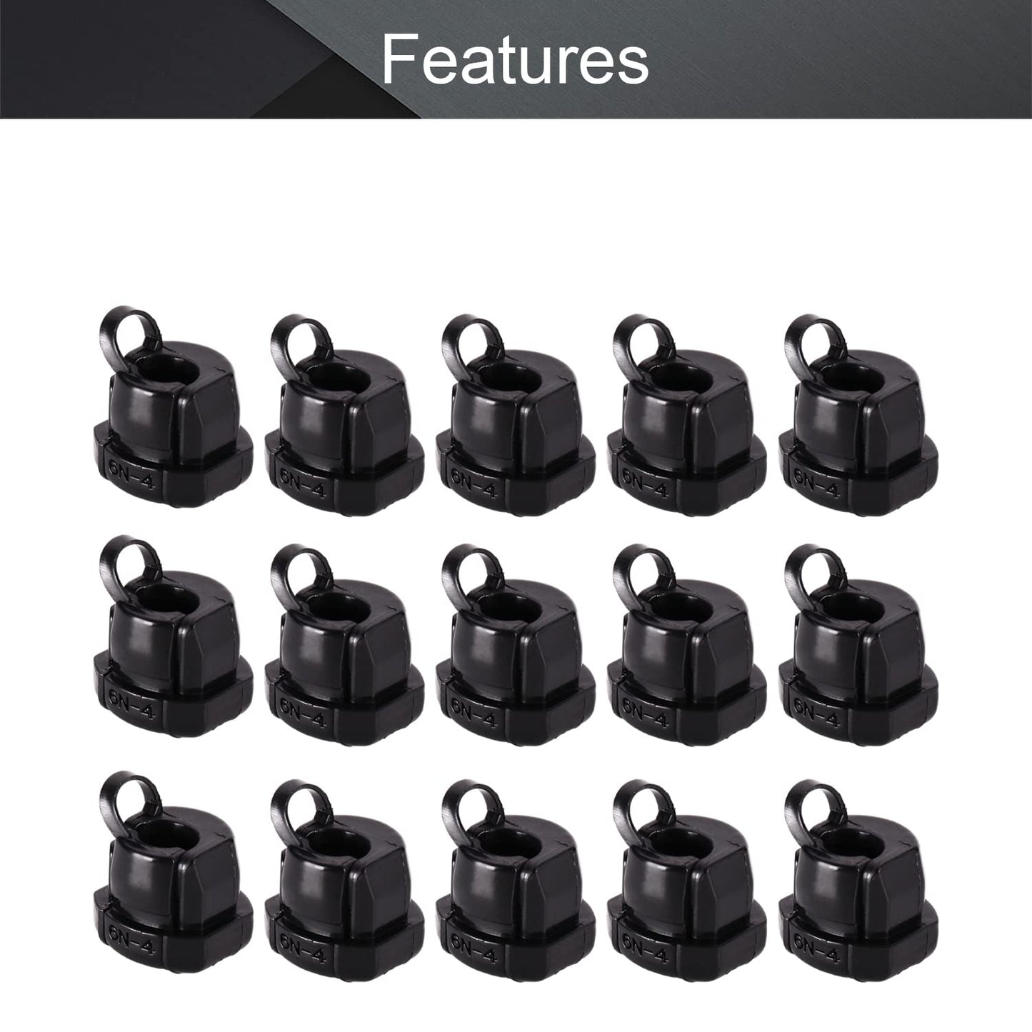 Fielect Round Cable Wire Strain Relief Bush Grommet Round Strain Relief Bushing Electric Cable Protection Cord Buckle 6N-4 15 Pcs