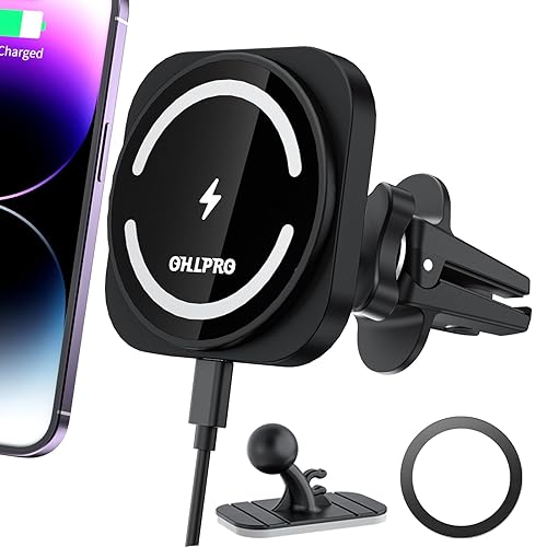 OHLPRO for Magsafe Car Charger Mount, Magnetic Wireless Car Mount for iPhone 17 Pro Max, 16/15 Series, 15W Fast Charging Phone Holder Vent