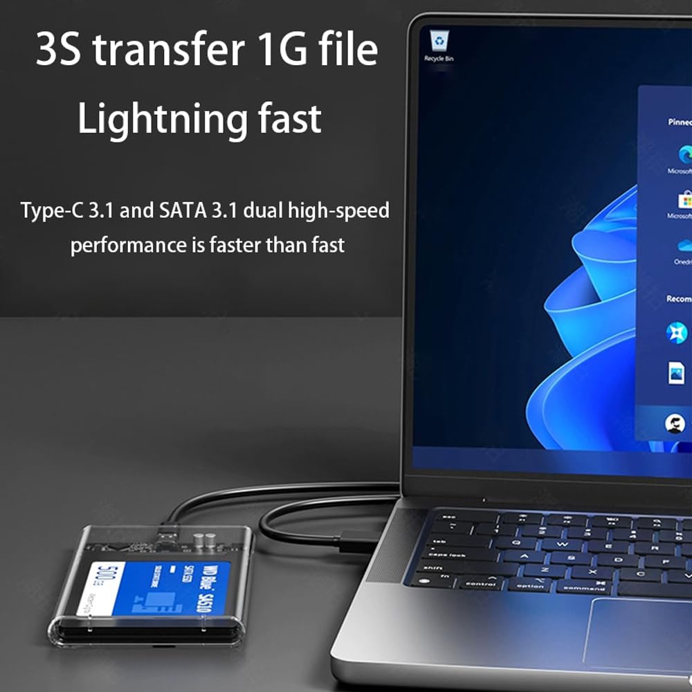 2.5 Inch Hard Drive Enclosure Type-C USB 3.1 3.0 to Sata 6gbps Computer External HDD Enclosure for Ssd & HDD 9.5mm 11mm External Hard Drive Case Drive