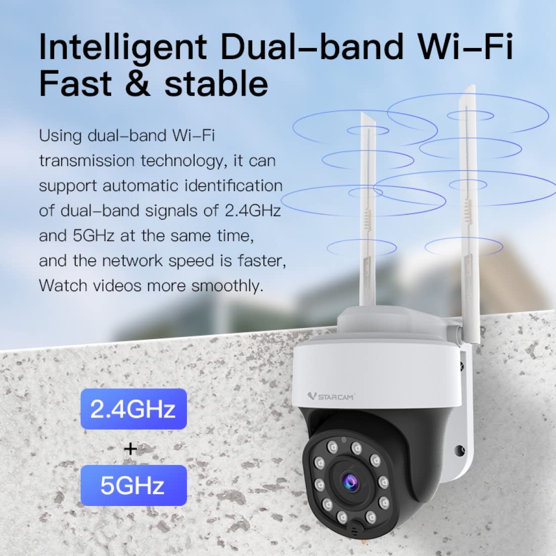 Cruiser 4MP 2.4G 5G Dual Band WiFi IP Camera Outdoor Human Detection Video Surveillance 2-Way Audio Color Night Vision AI Humanoid Tracking Sound