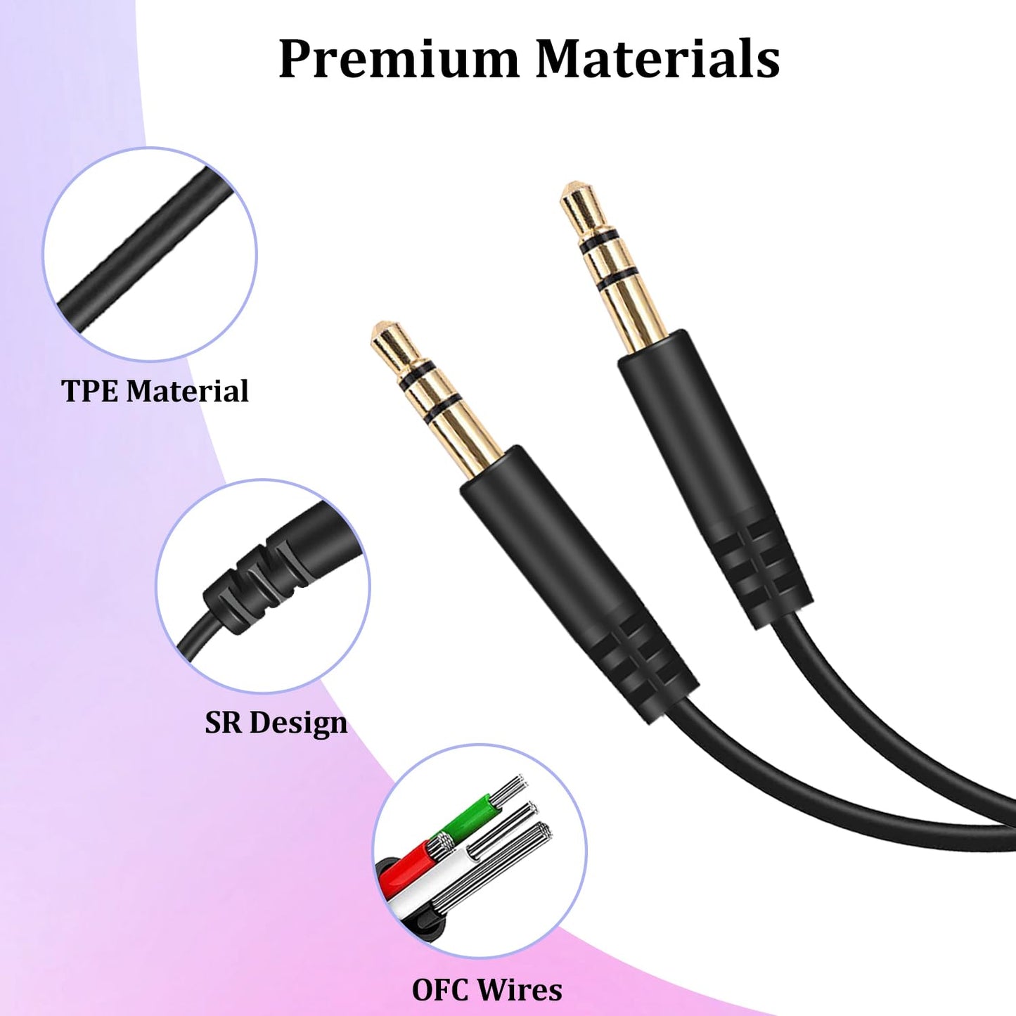Xintronics Replacement Audio Cable Cord for Sony Headphones, Extension Wire 3.5mm to 3.5mm for Sony WH-1000XM5 WH-1000XM4 WH-1000XM3 WH-CH720N ULT…
