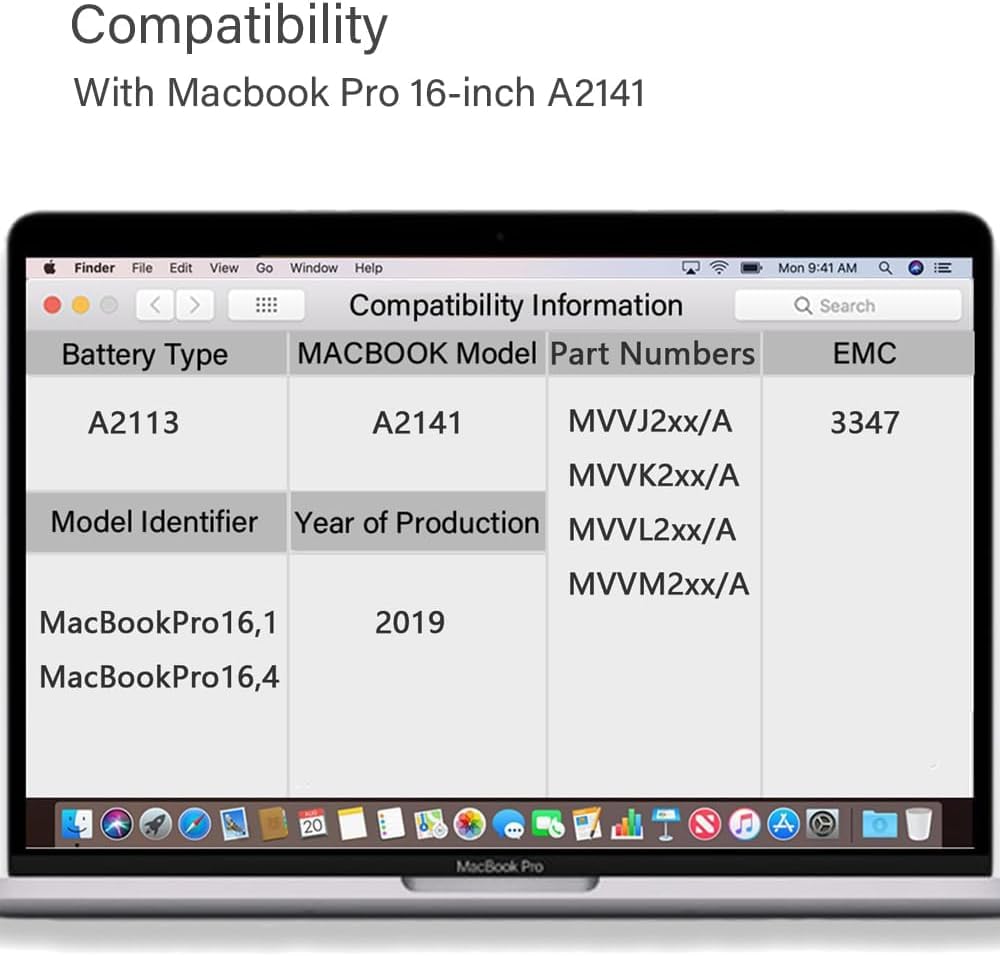 XINGLT MacBook Pro A2141 Replacement Battery A2113 Battery for 16-inch Year 2019 MacBook Pro A2141 EMC 3347