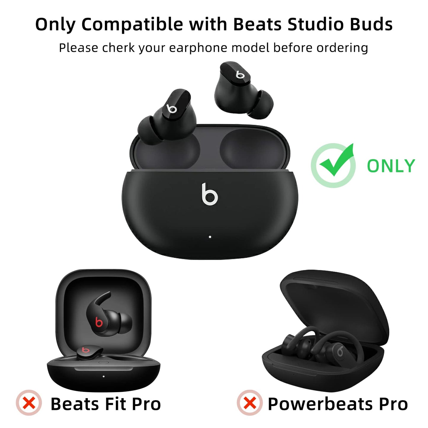 AIIEKZ Compatible with Beats Studio Buds 2021, Soft Silicone Case with Gold Heart Pattern for Beats Studio Buds Case with Cute Butterfly Keychain