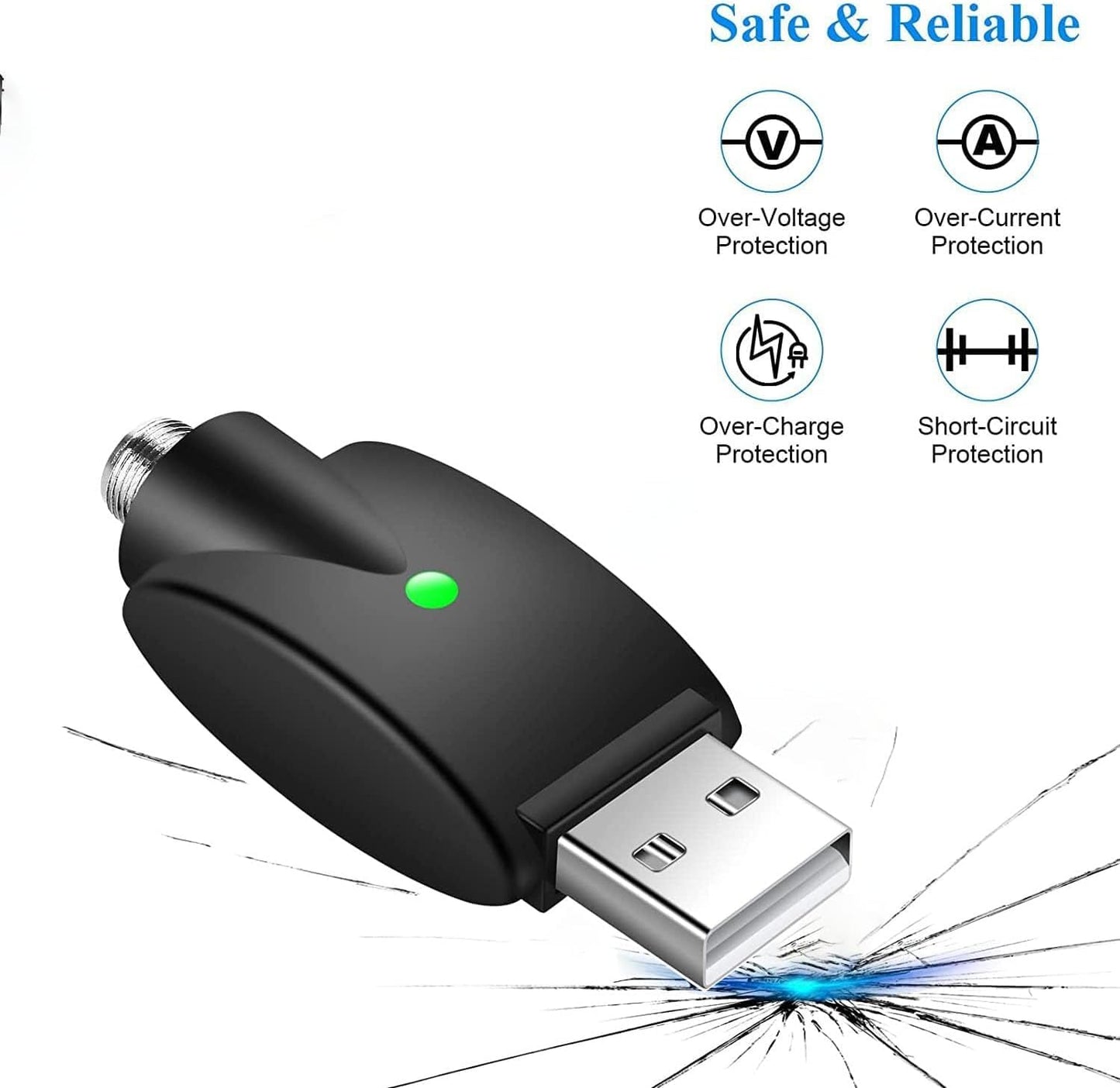 USB Thread Cable,USB Smart Charger Cable, Overcharge Protection Adapter with LED Indicator Adapter for Wireless Soldering Iron 2Pieces