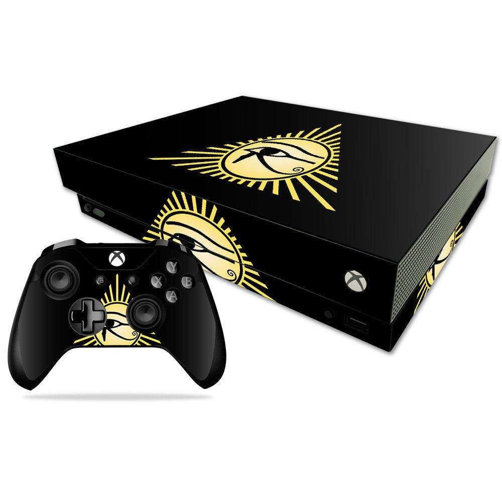 MightySkins Skin Compatible with Microsoft Xbox One X - Eye of Horus | Protective, Durable, and Unique Vinyl Decal wrap Cover | Easy to Apply, Remove