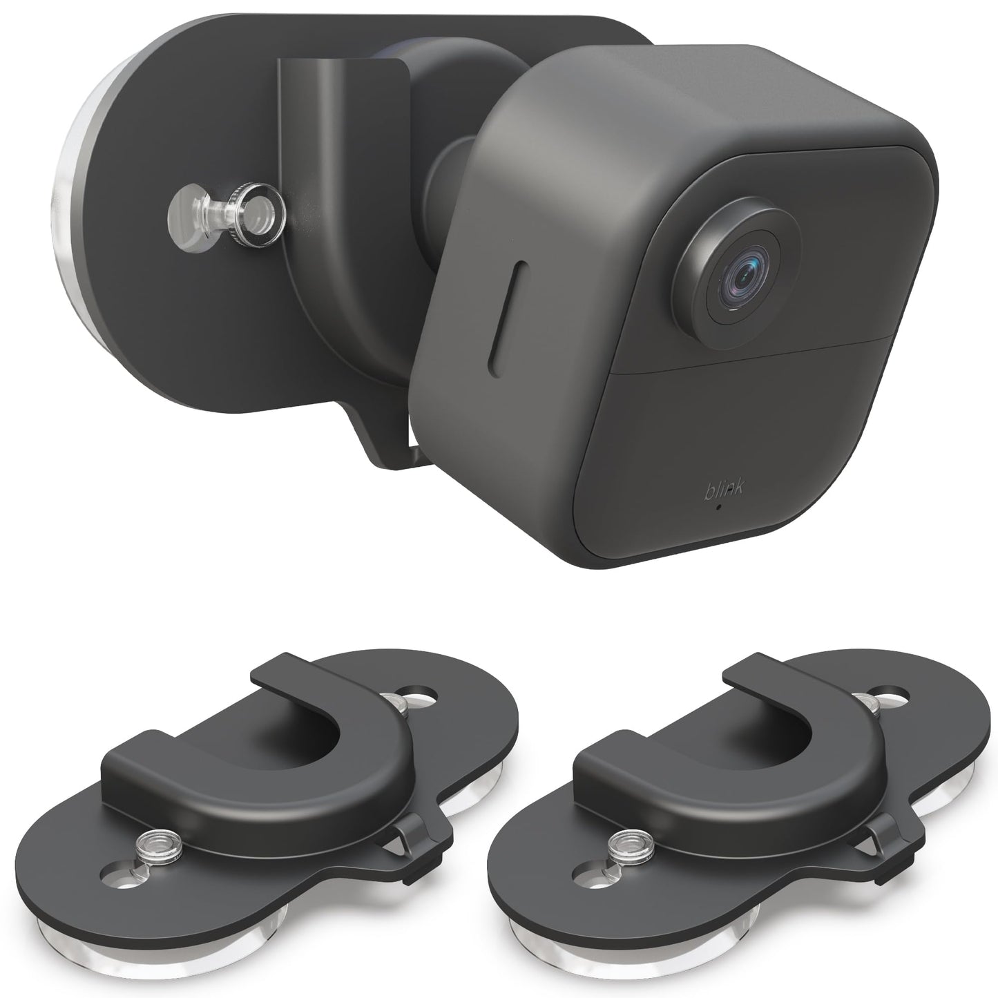 Blink Camera Mount with Dual Suction Cup, No-Drill, No Need Adhesive, Mounted on Smooth Surfaces Like Windows, Glossy Tiles, and Wood, 2 Pack for All
