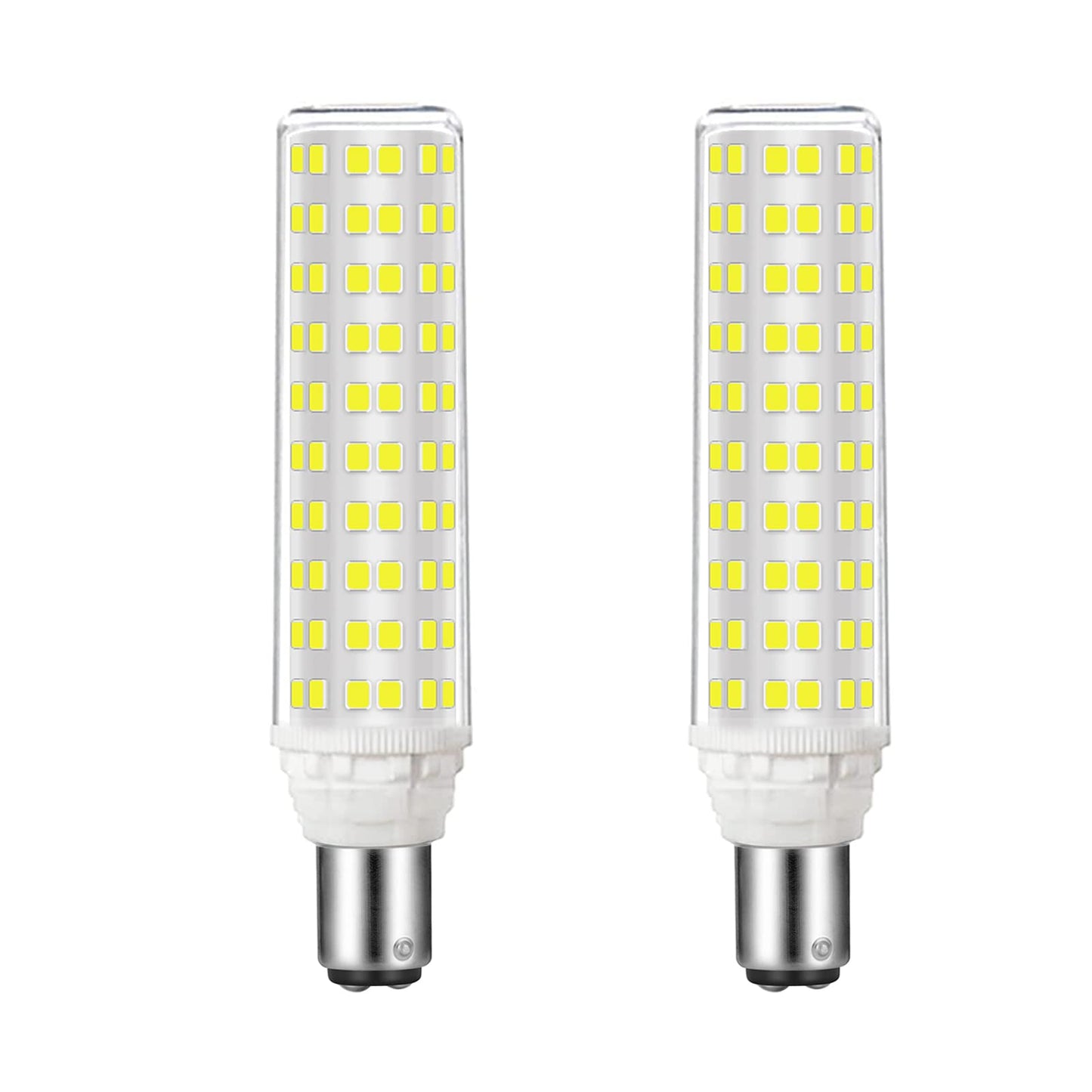 Makergroup 75W T4 JD Type Bulb Replacement, BA15D DC Bayonet Base LED Light Bulbs for Ceiling Fans Pendant Desk Lights, 10W 120V Cool White 6000K