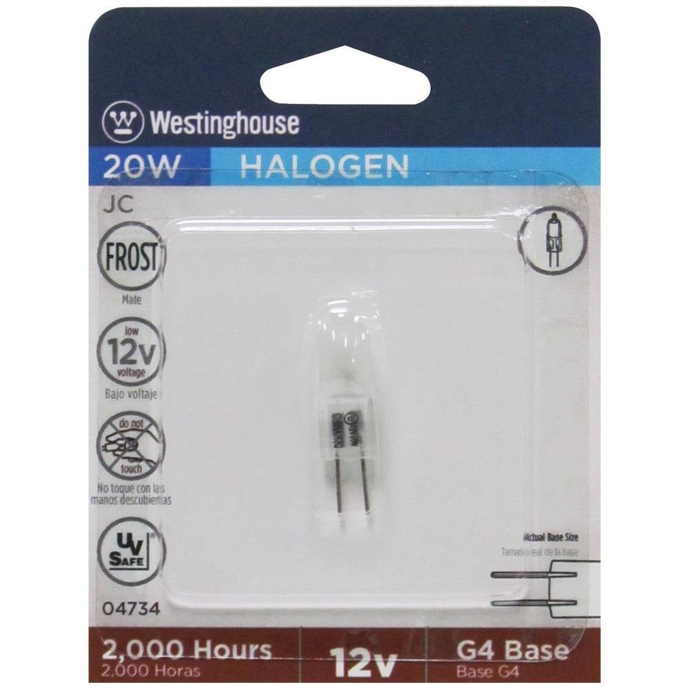Westinghouse 04734 20 watt T3 Decorative Halogen Bulb 290 lumens White 1 pk, 1 Pack, Frosted