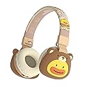 YLFASHION Kids Bluetooth Headphones, 85dB Volume Limit, Ultra-Soft Over-Ear, Built-in Mic, Foldable,Cartoon Animal Design, Suitable for School…