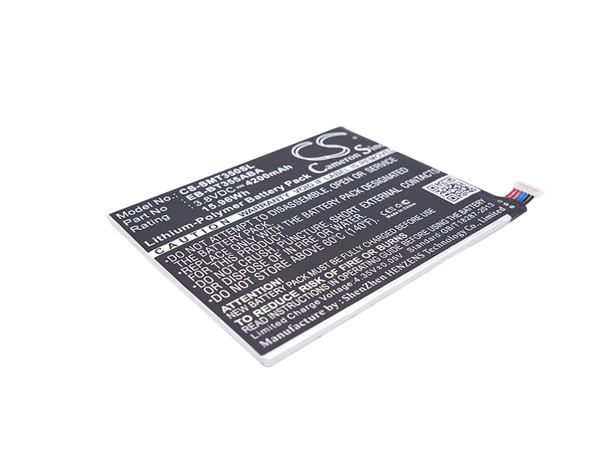 Cameron Sino Battery for Samsung Galaxy Tab A 8.0, Galaxy Tab A 8.0 SM-T350, SM-P350, SM-T350 PN:Samsung EB-BT355ABA 4200mAh