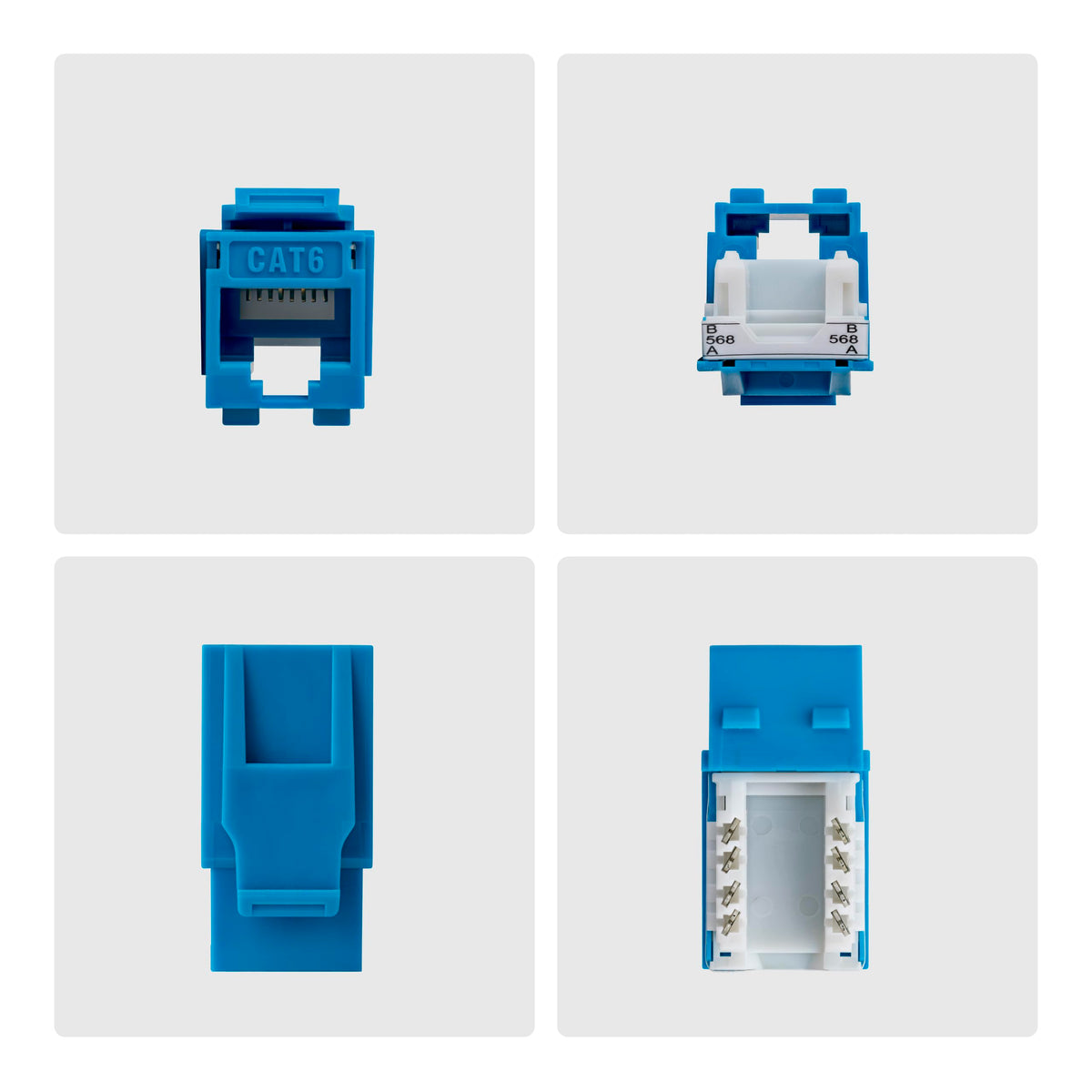 StarTech Cat6 Keystone Jack 24-Pack, UTP, 90 110 Punch Down, Blue