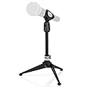 Pyle Desktop Microphone Stand - Heavy Duty Die-Cast Metal Tripod - Adjustable height 4.7” to 8.7” H, Heavy Duty Clutch Supports up to 5 Lbs. - Ideal