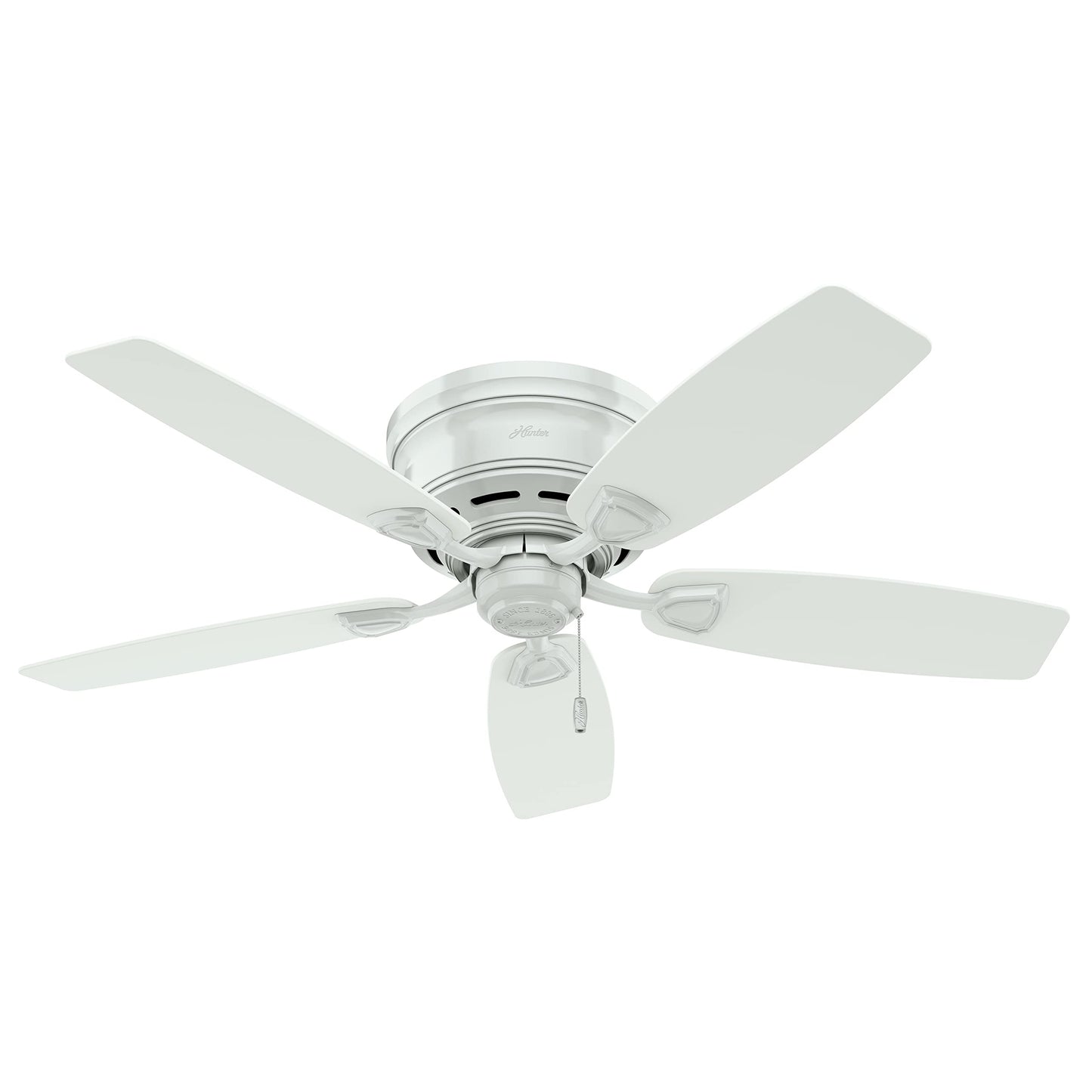 Hinter Fan 48" Outdoor Hugger Ceiling Fan in White with 5 White Plastic Blades (Renewed)