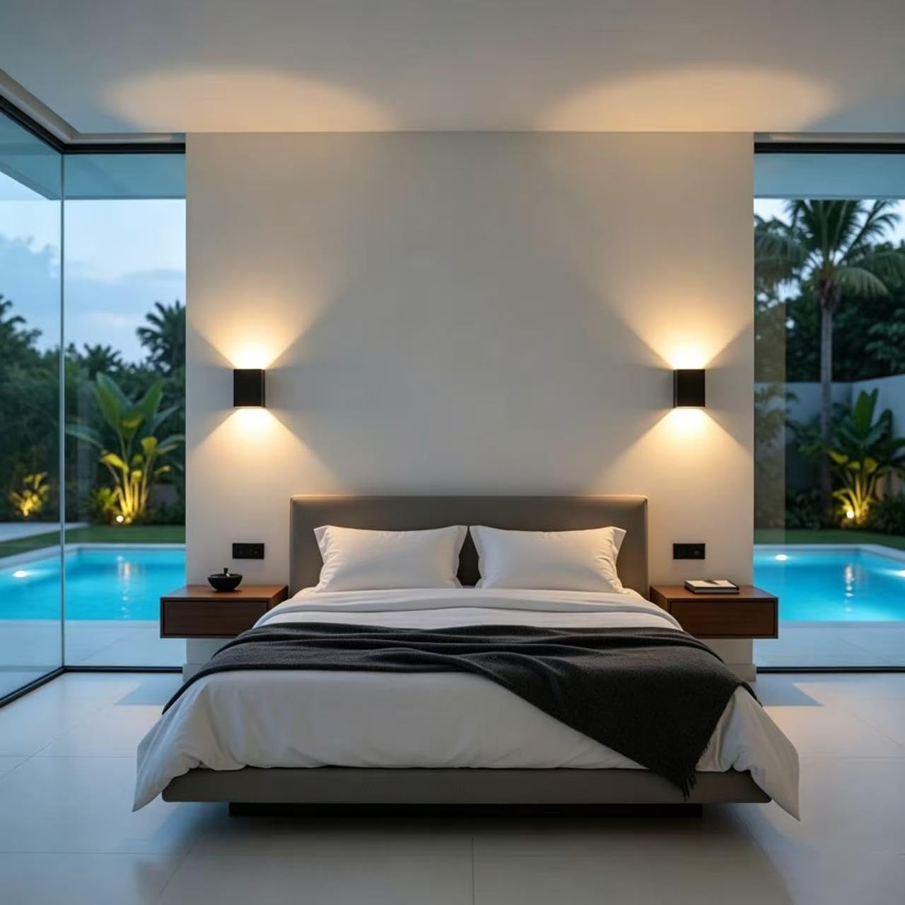 ilucezzo Up and Down Wall Lights for Bedroom LED Wall Lights, 6.3'' Mordern Porch Light, IP65 Waterproof Wall Lamp 10%-100% Dimmable, 120-277V, 15.5W