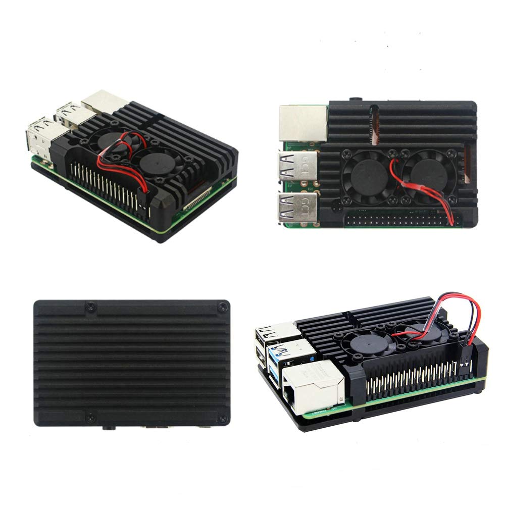 Unistorm Raspberry Pi 4 Model B Aluminum Case with Dual Cooling Fan